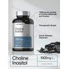 Horbaach Choline Inositol 1000mg Supplement | 200 Capsules | Non-GMO, Gluten Free