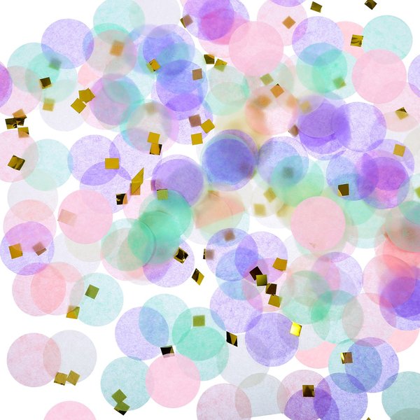 TecUnite Pastel Table Confetti Unicorn Confetti 1 Inch Round Tissue for Baby Shower Unicorn Birthday Party Decoration, 1.76 oz(Mint Green, Purple, Pink, Cream)
