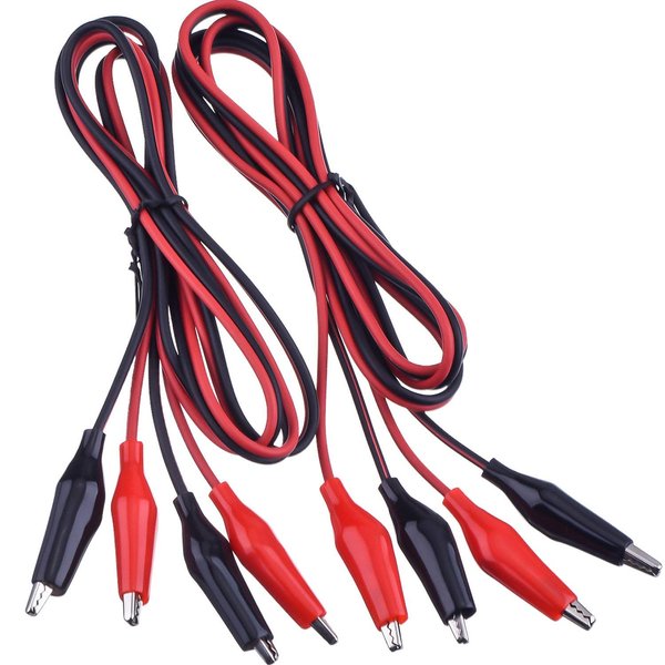EBOOT 1M Electrical Test Set with Alligator Clips Double-ended Jumper Wires for Electrical Testing (2 Groups)