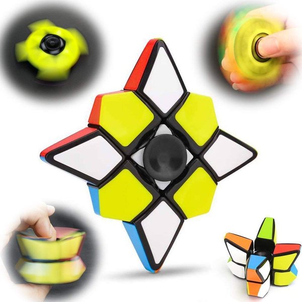 Fidget Hand Spinner Rubiks Cube Magic 1x3x3 Speed Cube Puzzle Floppy Block Puzzle Fingertip Gyro Anxiety Stress Relief Xmas Birthday Best Gift Toys Party Favors for Kid Adults Friends(1x3x3)