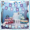 Fanfanwin 5 Pcs Snowflake Happy Birthday Banner Blue Snowflake Banner with Felt Snowflake Castle Decorations Winter Holiday Party Decorations Holiday Banner for Birthday Party Christmas