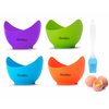Poached Egg Cooker, Egg Poachers Silicone Egg Poacher Cups with Ring Standers, Non Stick Egg Poaching Cup for Microwave Stovetop Air Fryer Egg Cooking, 4 Pack, Extra Oil Brush Included