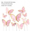 AUOCATTAIL 20 Pcs Butterfly Cake Topper 3D Pink & Purple Butterfly Cupcake Topper for Girls Women Happy Birthday Cake Wedding Party Food Decorations Supplies