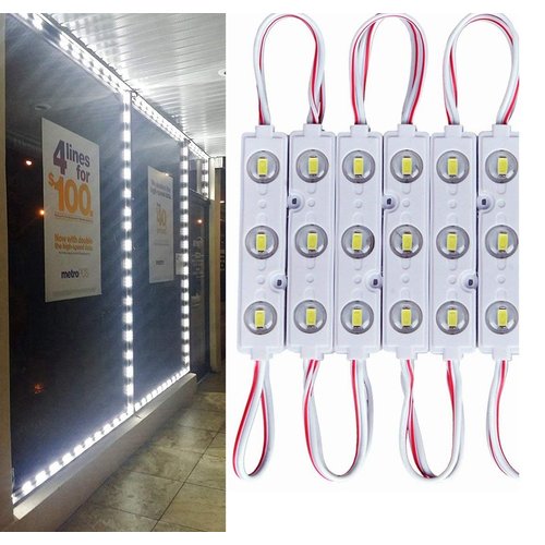 9.8 FT 5730 3 Led Module Light White Waterproof with Self-Adhesive Tape for Sign Lettering Storefront Window Exterior Light,Only LED Lights,12V Power Supply Not Included
