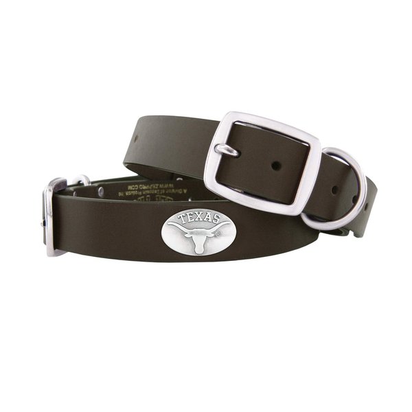ZEP-PRO Texas Longhorns Brown Leather Concho Dog Collar, Medium