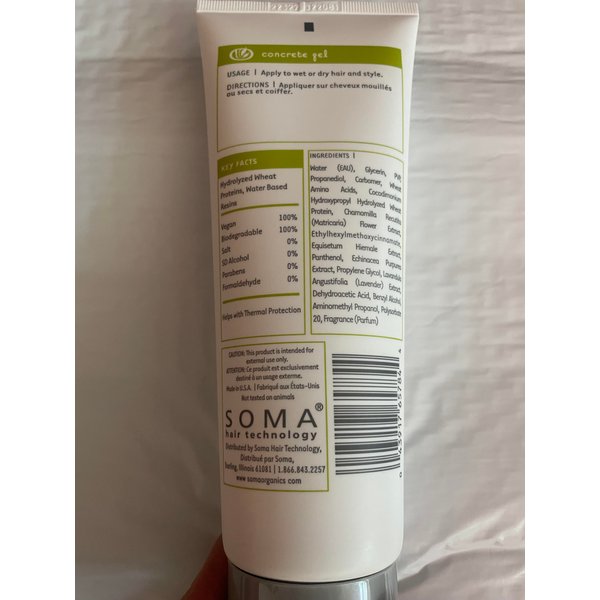SOMA HAIR TECHNOLOGY Concrete Texture Gel 8oz Vegan from Soma [8.5oz]
