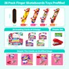 28 Pack Prefilled Valentines Cards for Kids Finger Skateboards Classroom Exchange Gifts for Student, Valentines Finger Sports for Boy Girl Valentines Party Favors Class Prizes Goodie Bag Stuffers