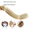 Ugrace Hair Clip In Hair Extensions Real Human Hair Wire Hair Extensions One Piece Clip in Hair Extensions with Invisible Fish Line For women Straight Hair(14 inch, Highlight Color P16/613)