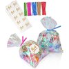 Cherodada Cellophane Treat Bags, 4x6 Inch Iridescent Cellophane Bags with Twist Ties, Celebrations Baby Showers Weddings Birthday Party Gift Wrapping(Pack of 100)