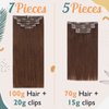 Ve Sunny Human Hair Clip in Extensions Auburn Clip in Hair Extensions Real Human Hair Burgundy Hair Extension Clip ins Dark Auburn Clip on Hair Extensions Human Hair Auburn Short Hair 7Pcs 100g 14in