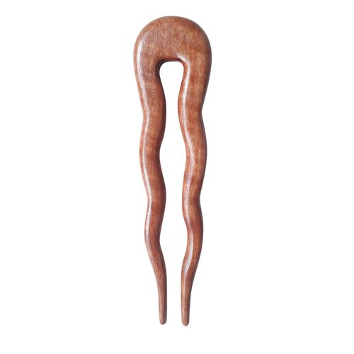 MaryCrafts Wooden Amber Wayvy Hair Pin, Hair Fork, Hair Stick, Hair Accessory Handmade 5"