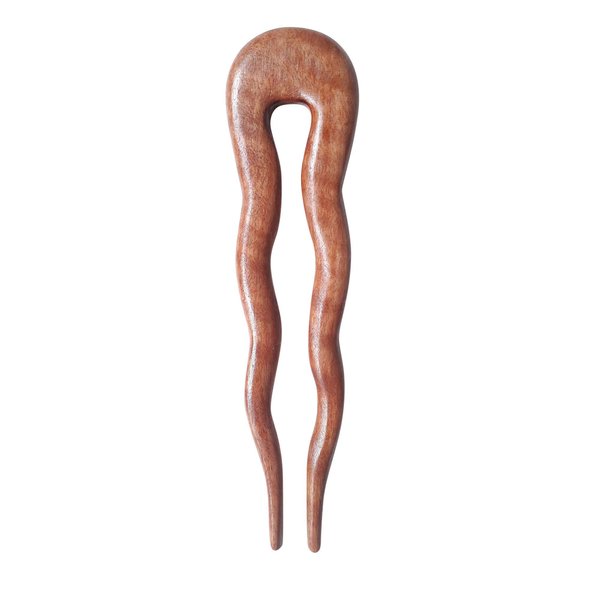 MaryCrafts Wooden Amber Wayvy Hair Pin, Hair Fork, Hair Stick, Hair Accessory Handmade 5"