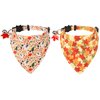 ADOGGYGO Fall Cat Collars Breakaway with Removable Bandana, Adjustable Autumn Thanksgiving Cat Collar Cute Fall Leaves Cat Bandana Collar for Cats Kittens (Fall)