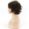 TISHINING Short Curly Brown Pixie Cut Wigs for White Women with Bangs Pixie Laered Mixed Brown Synthetic Shaggy Curly Wigs for Women Natural Looking Daily Party Hair Replacement Wig