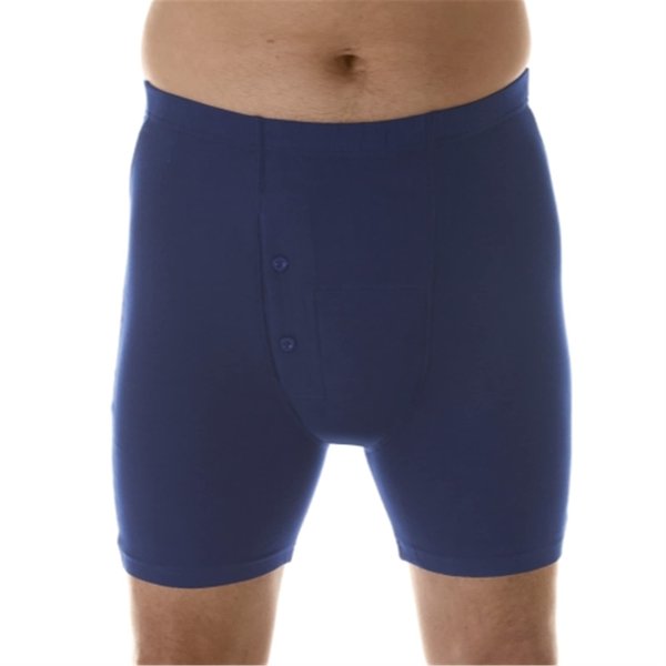 Wearever 3-Pack Men's Navy Regular Absorbency Washable Reusable Incontinence Boxer Briefs Small (Waist 30-32)