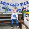 Blue Truck 2nd Birthday Banner Little Blue Truck Party Decorations Glitter Beep Said Blue I'm Two Banner Backdrop for Boys and Girls Farm Themed 2nd Birthday Party Supplies