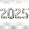 16 Inch Silver Number 2025 Balloons, Big 2025 Number Balloons New Year Foil Silver Balloons for 2025 Happy New Year Eve Celebration Decorations Party Supplies New Years 2025 Balloons Silver