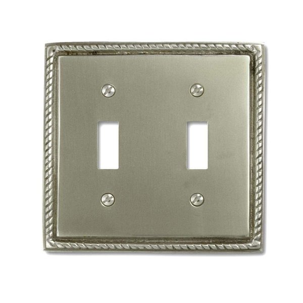 Amerelle Georgian Double Toggle Cast Metal Wallplate in Satin Nickel