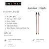 ONE Way Junior High Ski Poles - Durable Lightweight Aluminum Easy-to-Use Outdoor Winter Sports Downhill Alpine Ski Poles with Ergonomic Grip & Adjustable Strap, 85