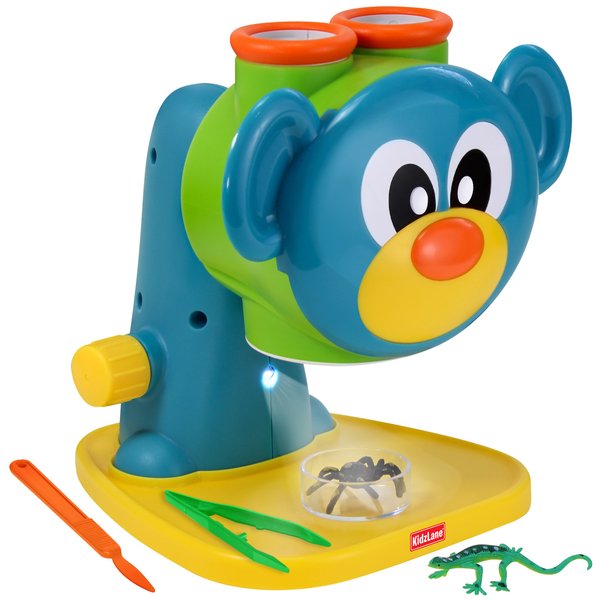 Microscope Kit for Kids | Children’s Wooden Science Kit Microscope with 2 Viewing Lenses and 10 Picture Slides | Educational STEM Toys for Toddlers and Kids Ages 3+ (B07DQR2483)
