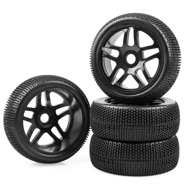 AIMROCK 4PCS 1/8 RC Buggy Wheel Tires Hex 17mm Pre-glued Wheels for Traxxas Arrma Typhon 3S 6S Losi HPI Redcat Off Road Truck