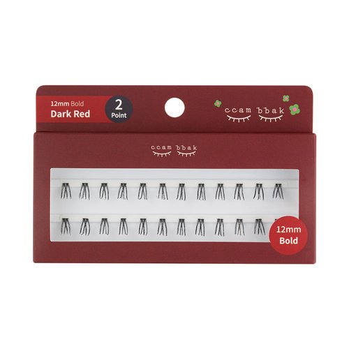 CCAMBBAK Bold - Looks So Natural False Eyelashes Handmade Lightweight Individual Lashes K-Beauty Extension Lengthening Wisps Authentic Fake Eyelashes (12mm Bold (Black), 2Point)