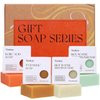 Yeokoe 4 Bars Turmeric Soap Bar and Shampoo Bar, for Body, Face and Hair,Rice Water Shampoo Bars and Conditioner Set for Strengthening Hair,Deep Cleansing & Moisturizing,Travel Toiletries,Gift Choice