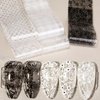 XEAOHESY 20 Rolls Black White Lace Nail Art Foil Transfer Sticker Kit Flower Foil Transfers Decals Lace Flowers Nail Foil Transfer Stickers Sheets Nail Art Sticker Foil Nail Wraps for Foil Nail Art