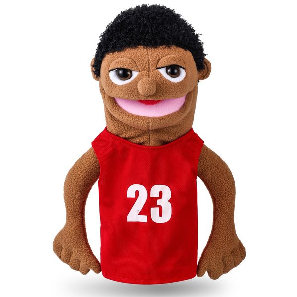 Role Play Hand Puppets Hand Plush Chef Doctor Fireman Pirate Detective Athlete Nurse Worker Hand Puppet Toys Puppets for Kids Storytelling Imaginative Pretend Play Teaching Preschool(Athlete)