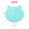 [2-Pack] Makeup Brush Cleaning Mat, Cute Cat Ear Design Silicone Portable Brush Cleaner Pad Washing Tools with Suction Cups [US Patent Registered] (Pink+Green)
