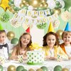 Anwyll Birthday Party Decorations,Sage Green Happy Birthday Decorations Set,Neutral Birthday Decorations,Happy Birthday Banner,Green and Gold Balloons,Tablecloth for Girls Boys Women Men Party Supply