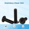 1/4-20 x 3/4" Flat Head Socket Head Screw Furniture Bolts Countersunk Connector Screws, Stainless Steel 18-8 (304), Black Oxide, Fully Threaded, 25 PCS