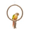 Bird Rope Swing Toy Parrot Climbing Perch Stand for Cockatiel Conure Cockatoo Parakeet Cage Hanging Decor (B: Round)