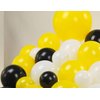 One Happy Dude Balloon Arch Garland Kit, 128Pcs 18" 12" 10" 5" Yellow Black Balloons with Checkered Foil Balloons for One Happy Dude Birthday Decorations Baby Shower Boys 1st Birthday Party Supplies