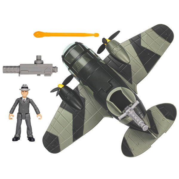 Indiana Jones Worlds of Adventure Doctor Jürgen Voller with Plane Action Figure Set, 2.5-inch, Action Figures for Kids Ages 4 and Up