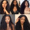 BASEMMAHER Lace Front Wigs Deep Wave Human Hair Pre-Plucked Glueless Artificial Body Wave Frontal Wigs Curly Wigs HD Transparent Wig for Black Women Daily Party Use 26 Inch