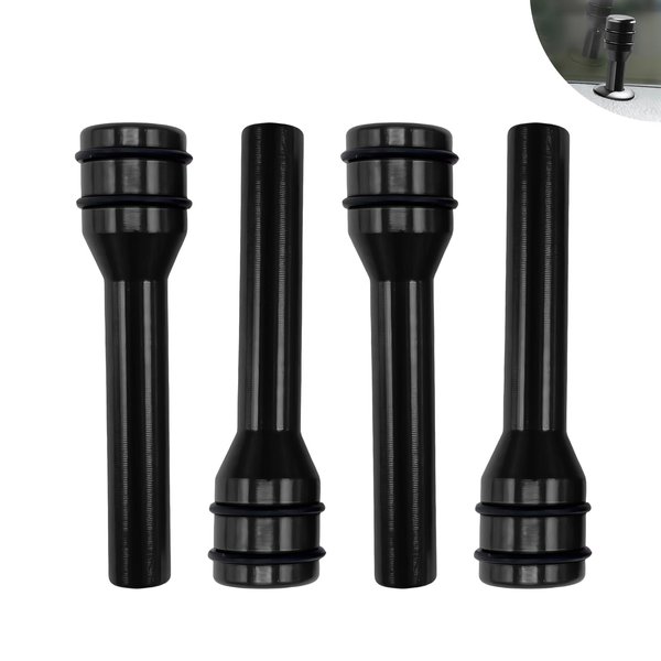 awlbed 4 PCS Car Interior Door Lock Knob Pull Pin Cover, Metal Anti-Scratch Anti-Rust Safety Door Latch, Modified Personalized Door Lock Status Button Decorative Cover, Universal for Cars (Black)