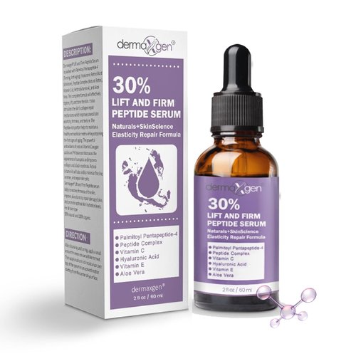 Dermaxgen Lift And Firm - 30% Peptide Serum, Matrixyl 3000, Vitamin C & E + Hyaluronic Acid + Aloe Vera, Lifts, Firms & Tightens Skin + Pure Organic Anti-aging Serum (2 Fl Oz)