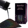 Renfio Holographic Ultra Fine Glitter Powder Metallic Resin Glitter 2.11 Oz (60g) PET Flakes Crafts Sequins 1/128" 0.008" 0.2mm Epoxy Chips Flakes for Tumblers Slime - Laser Black