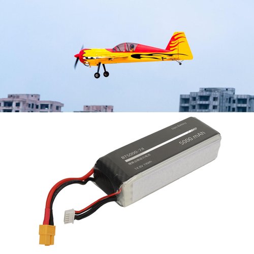 PenRux 4S 14.8V 5000mAh Lipo Battery for Flywing FW450 V3 RC Remote Control Helicopter, Helicopter Lithium Polymer Battery with Short Circuit, RC Helicopter Battery