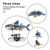 CSNRHG Mechanical Shark Building Block Set with Rotatable Link Components and Display Stand Marine Animal Model Birthday for Boys Age 8-12 Adults Mechanical and Ocean Enthusiasts 734 Pieces