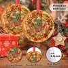 Vegan Truffle Pizza Christmas Ornaments Personalized Christmas Ornaments 2023 Funny Food Christmas Tree Ornaments Hanging Ornaments Holiday Christmas Keepsake New Year Gifts, 3 Inch