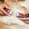 Buckle-Down Seatbelt Buckle Dog Collar - Ariel Poses w/Flounder Green/Blue Fade - 1" Wide - Fits 9-15" Neck - Small