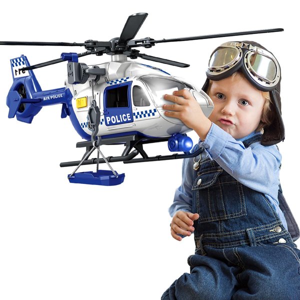 CSDCSD Toddler Boy Toys for 3 4 5 6 Year Old, Helicopter Toy with Crane and Helicopter - Police Toys,Birthday Gifts for Kids Child 2 3 4 5 6 Years Old