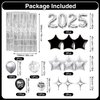 New Years Eve Party Supplies 2025 Silver, 86 Pcs Happy New Year Decorations 2025 Silver, New Years Eve Decorations Black And Silver, New Years Decorations 2025