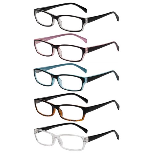 Yogo Vision Reading Glasses 5 Pairs Fashion Ladies Quality Designed Spring Hinge Readers for Women +1