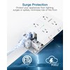 Extension Cord 6 Ft, Surge Protector Power Strip - 8 Widely Outlets 4 USB Ports 10 Ft Long Cord, Flat Plug, Wall Mount, 3-Side Outlet Extender Overload Protect for Home Office Dorm