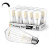 MASTERY MART 10 Pack Vintage LED Edison Bulbs, E26 Led Bulb 5.5W Equivalent to 60W, Dimmable, 5000K Daylight White, High Brightness ST58 Antique LED Filament Bulbs, Clear Glass