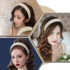 AOTISBAO Headband Imitation Pearl Hair Band Wide Non-slip Hair Hoop for Women and Girls Daily Wear and Hairstyle Decoration