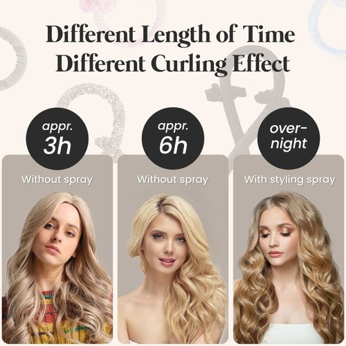 Heatless Hair Satin Curler Set of 2 - Heatless Hair Curlers For Long Hair - Heatless Hair Curler To Sleep In, Perfect Curls, No Damage, No Heat